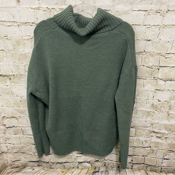 Rachel Zoe Green Wool Blend Turtleneck Legging Hi Low Sweater - Picture 3 of 5